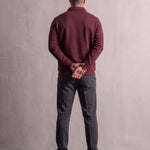 Quarter Zip Polo Sweatshirt, back view, full length