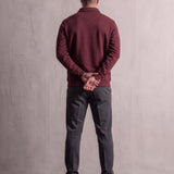 Quarter Zip Polo Sweatshirt, back view, full length