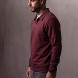 Quarter Zip Polo Sweatshirt, side view, full length