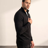 Quarter Zip Sweater, side view, full length