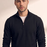 Quarter Zip Sweater, close-up of the upper body