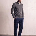Quarter Zip Sweater, three-quarter view from the left, full length