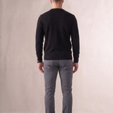 Ribbed Crewneck Sweater, back view, full length