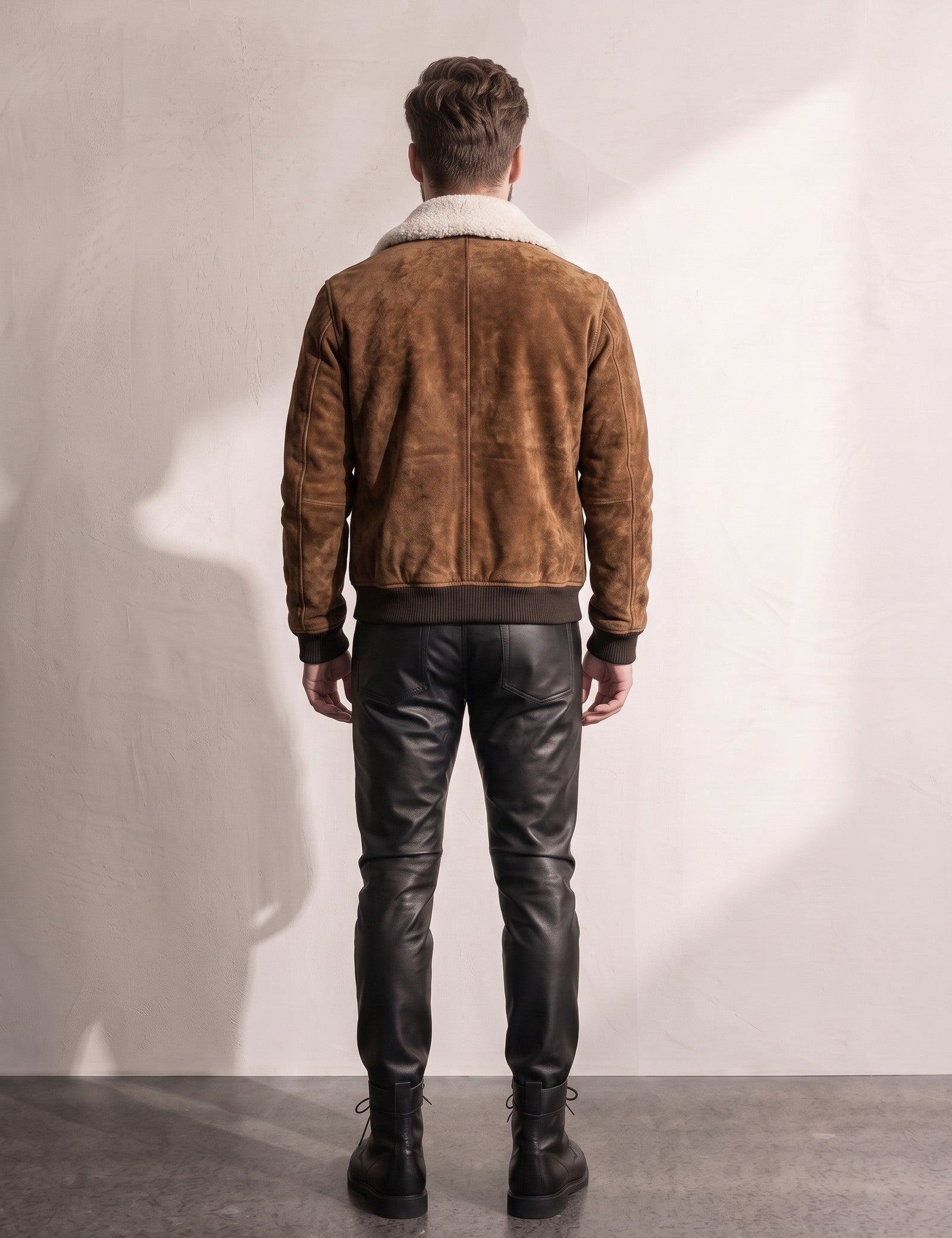 Sherpa-Lined Jacket, back view, full length