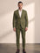 Slim Fit Suit in Olive Green, front view, full length