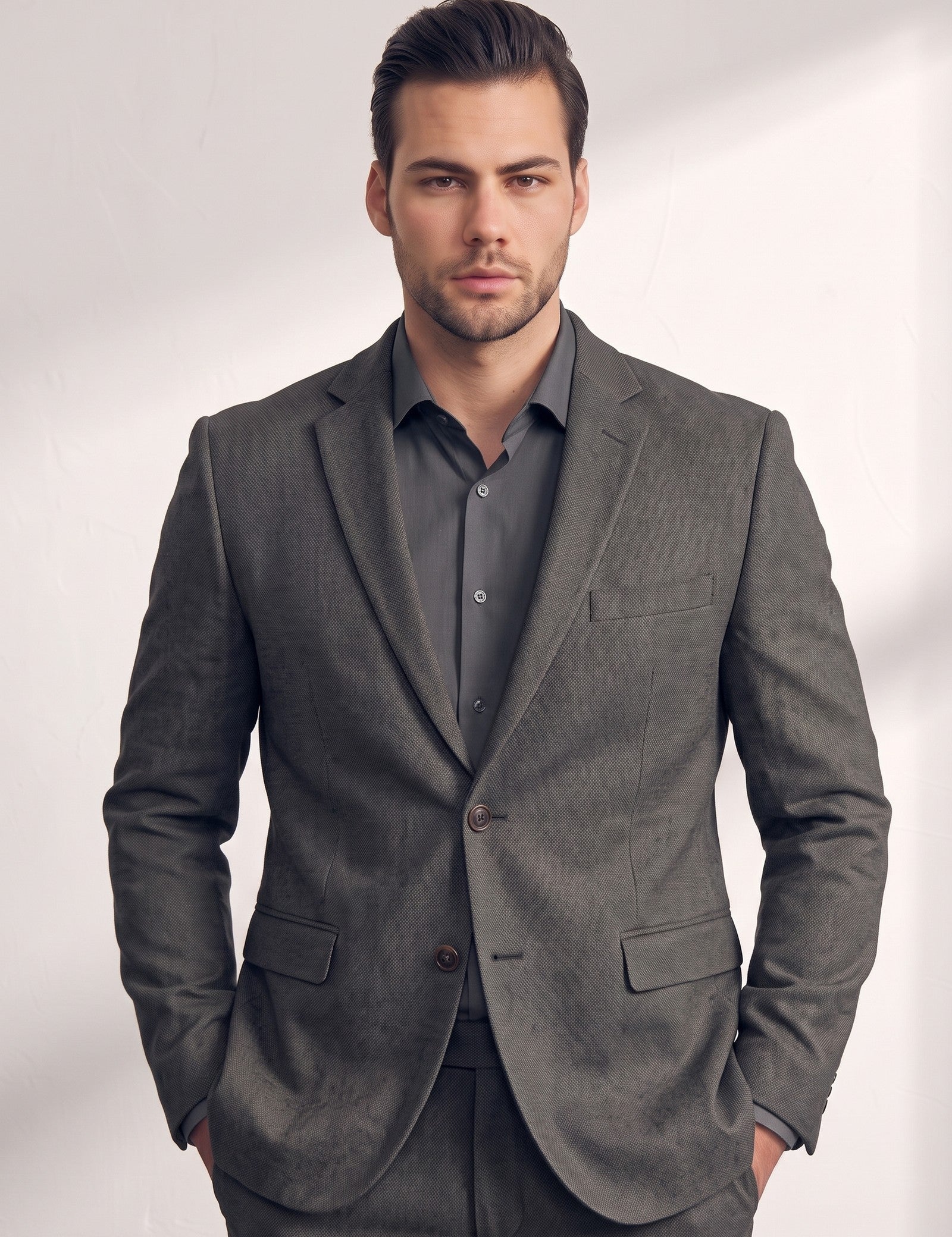 Slim Fit Suit, close-up of the upper body