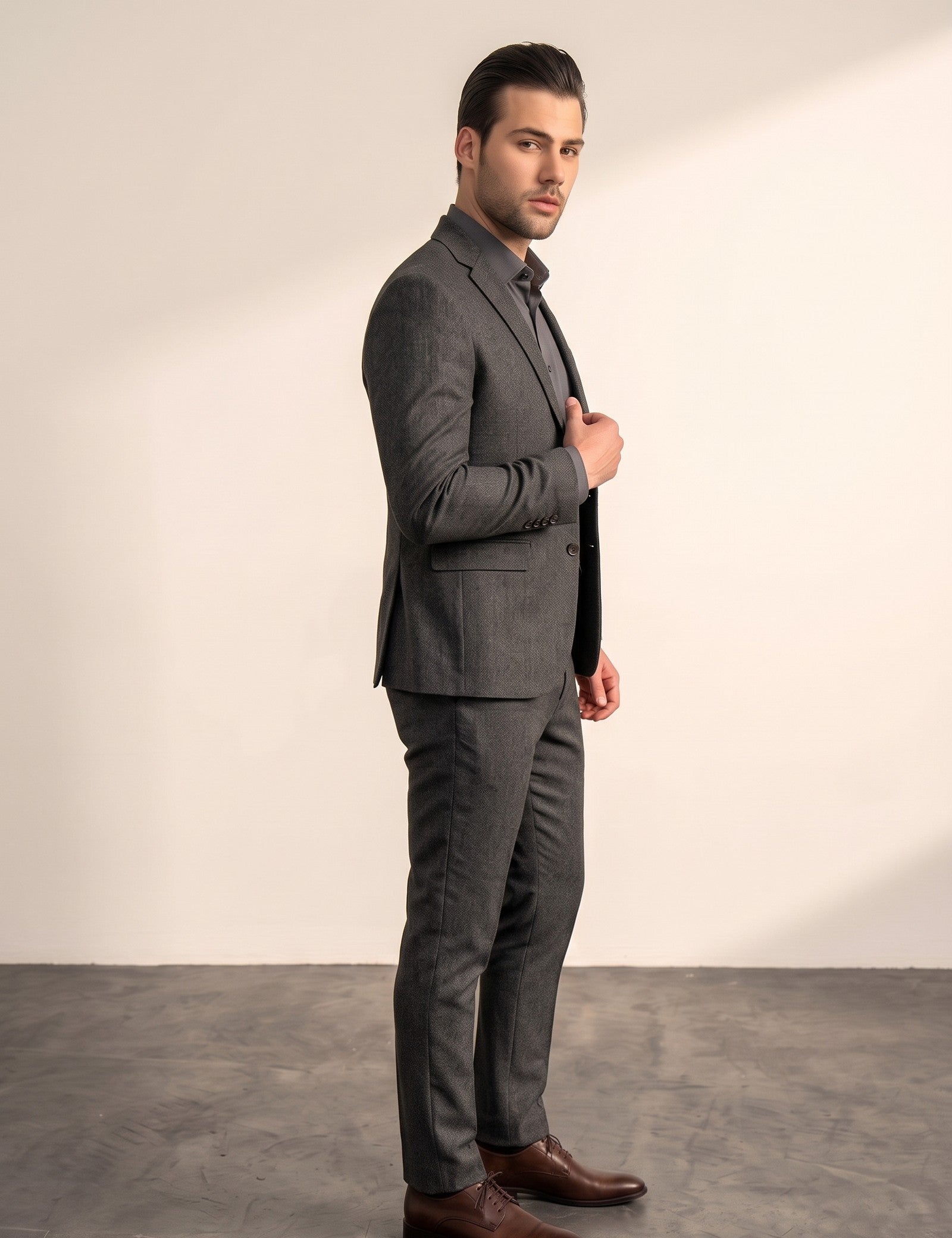 Slim Fit Suit, side view, full length