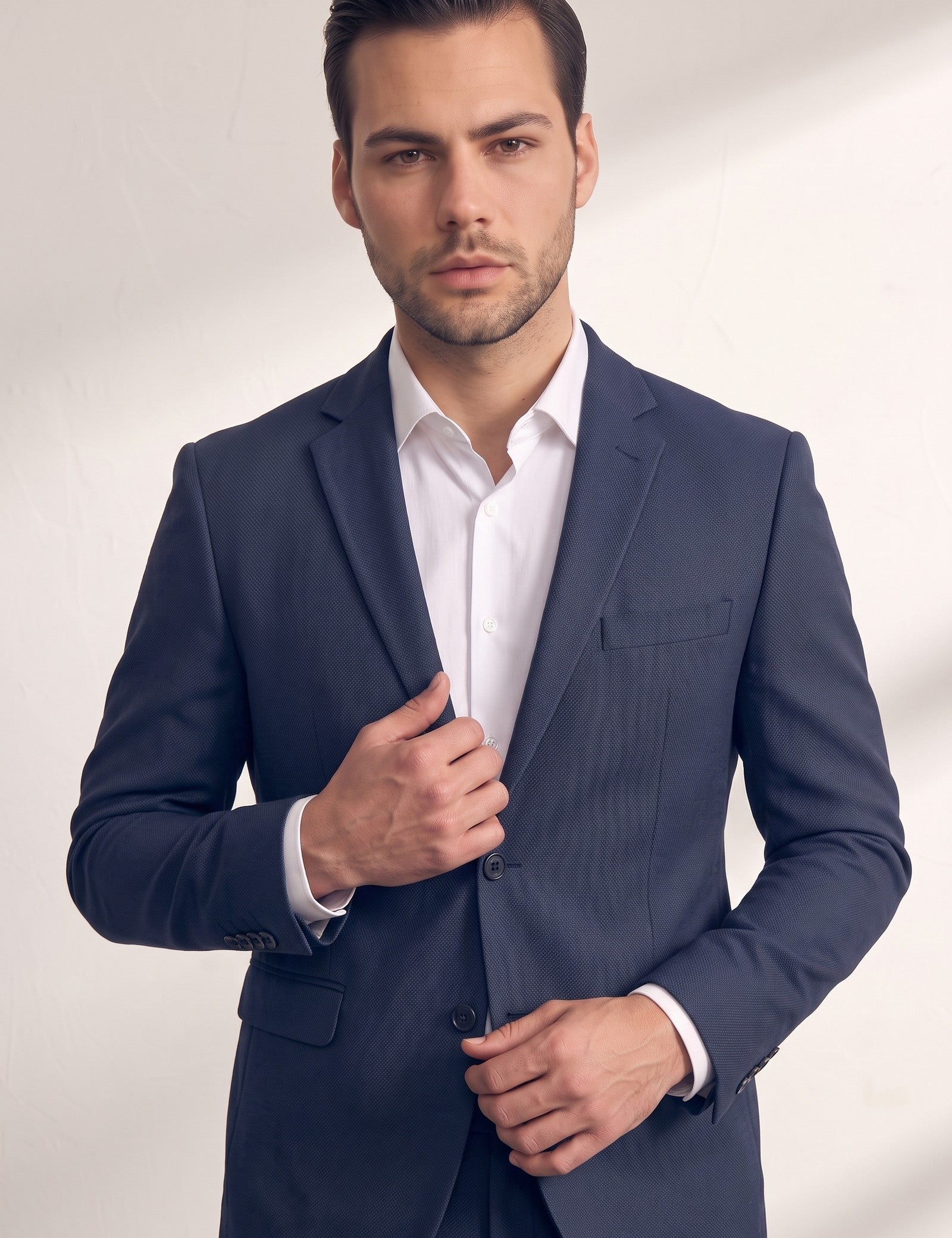 Slim Fit Suit, close-up of the upper body