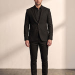 Slim Fit Suit in Black, front view, full length