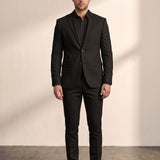 Slim Fit Suit in Black, front view, full length