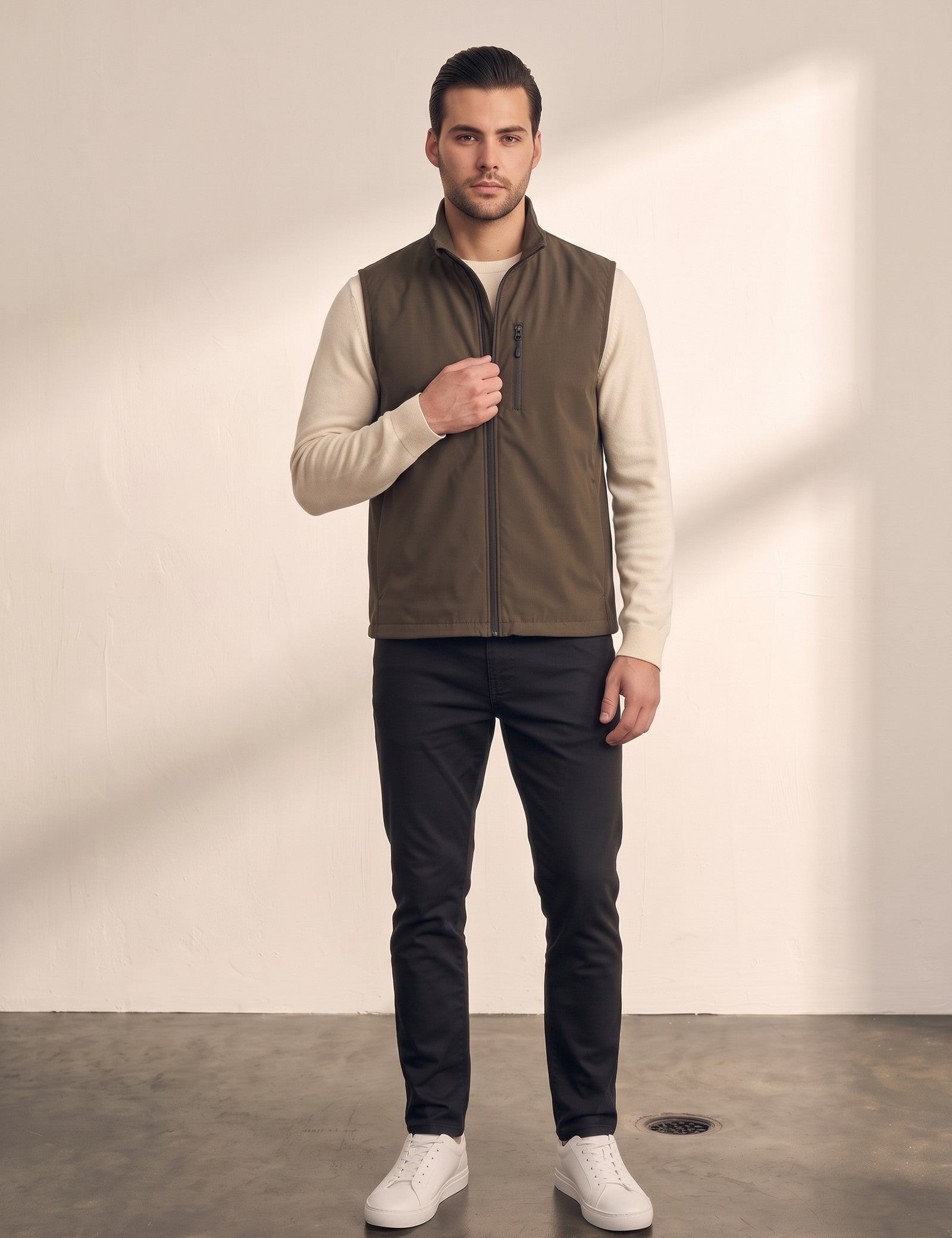 Softshell Gilet, side view, full length