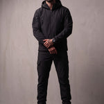 Softshell Set in Black, front view, full length