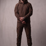 Softshell Set in Brown, front view, full length