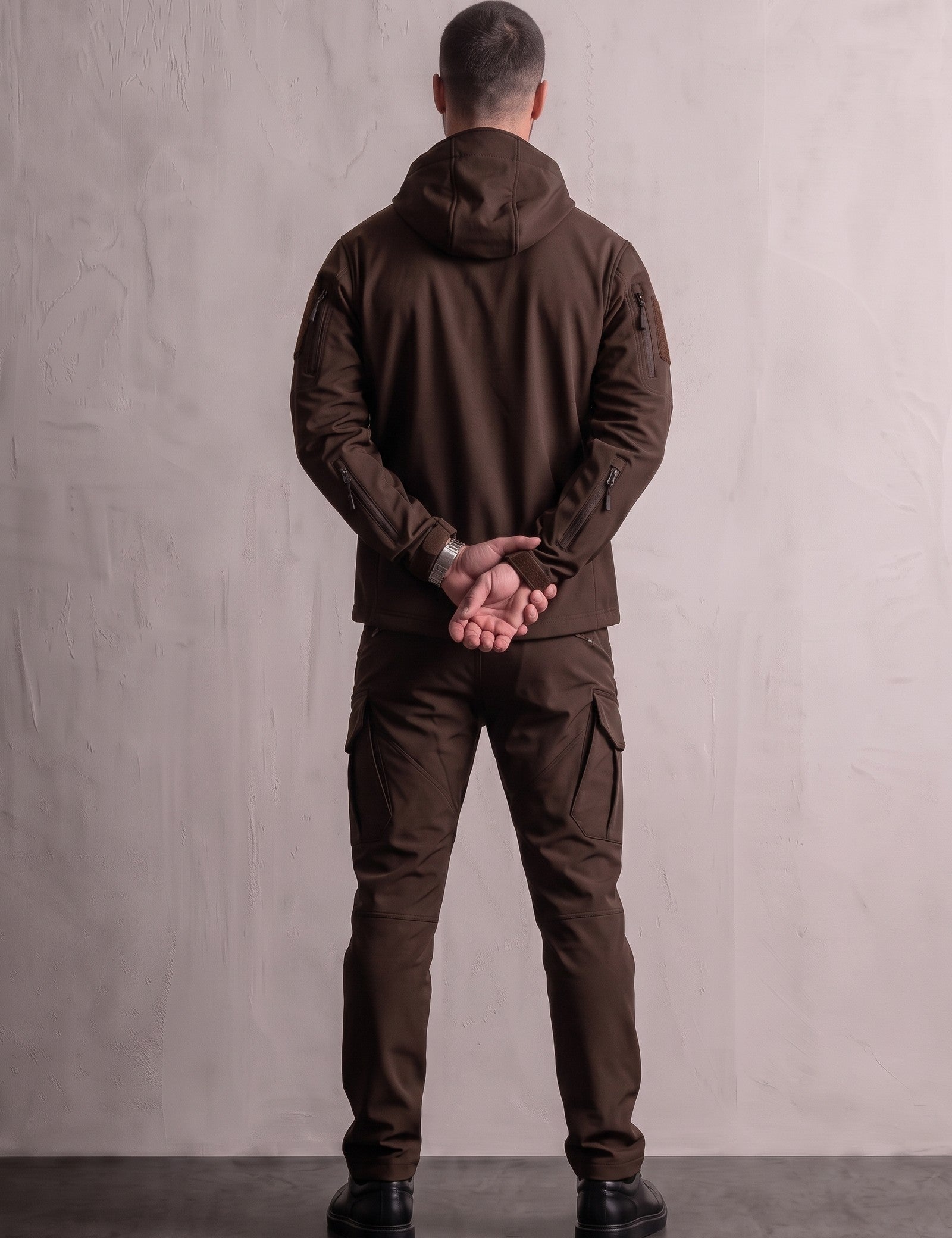 Softshell Set, back view, full length