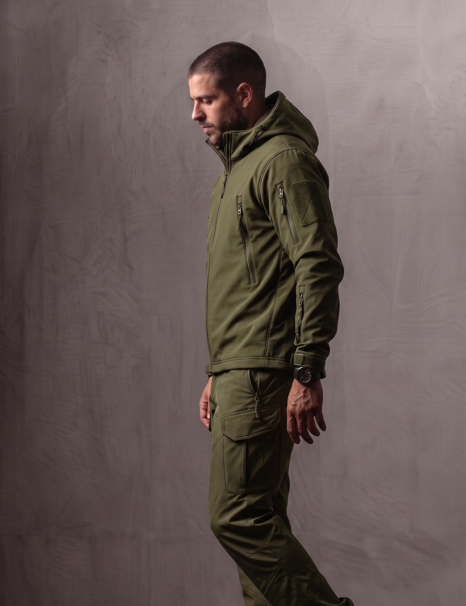 Softshell Set, side view, full length