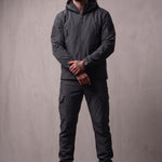 Softshell Set in Dark Grey, front view, full length