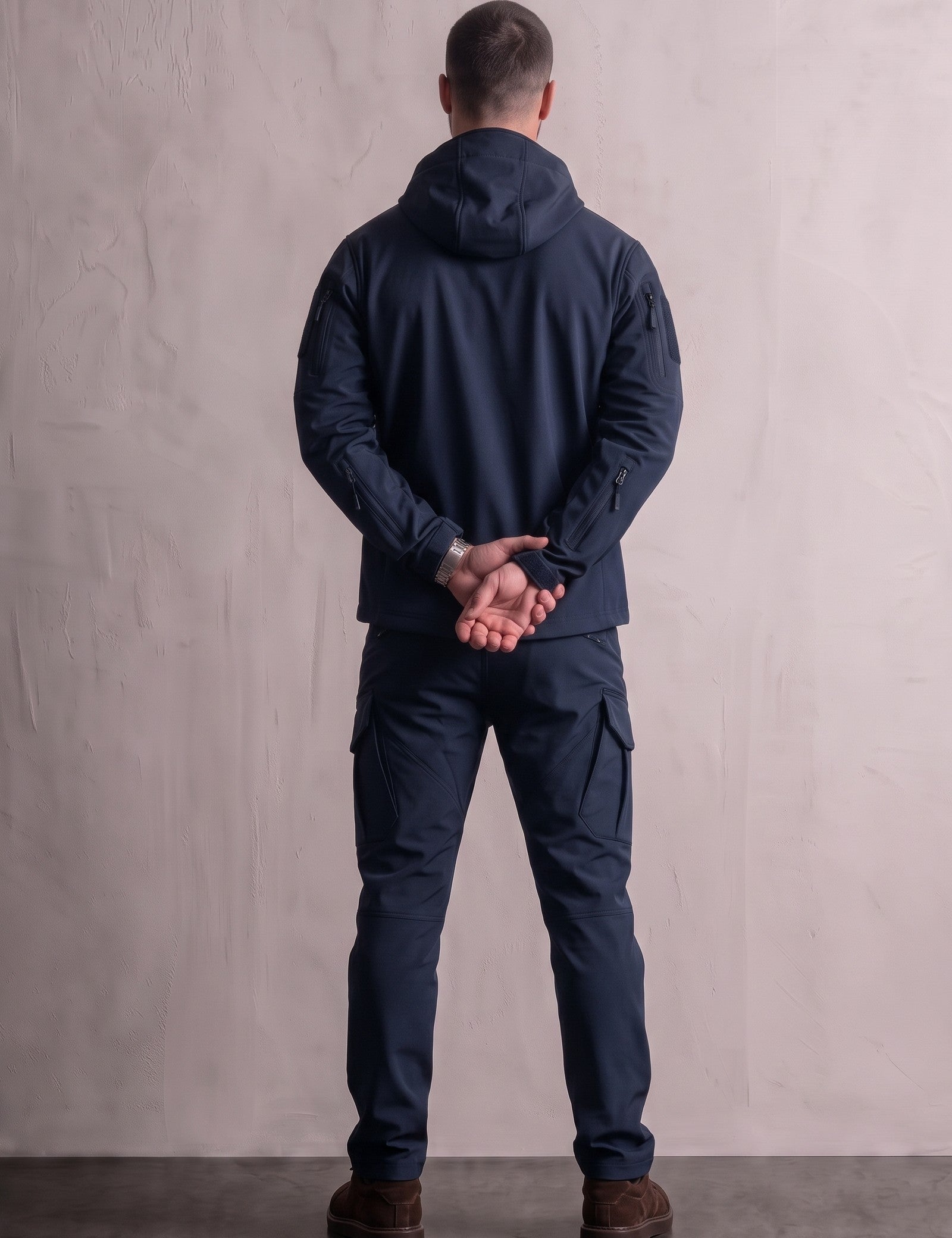 Softshell Set, back view, full length