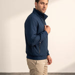 Stand Collar Bomber Jacket, side view, full length