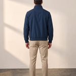 Stand Collar Bomber Jacket, back view, full length