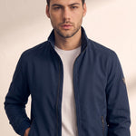 Stand Collar Bomber Jacket, close-up of the upper body