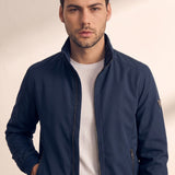 Stand Collar Bomber Jacket, close-up of the upper body