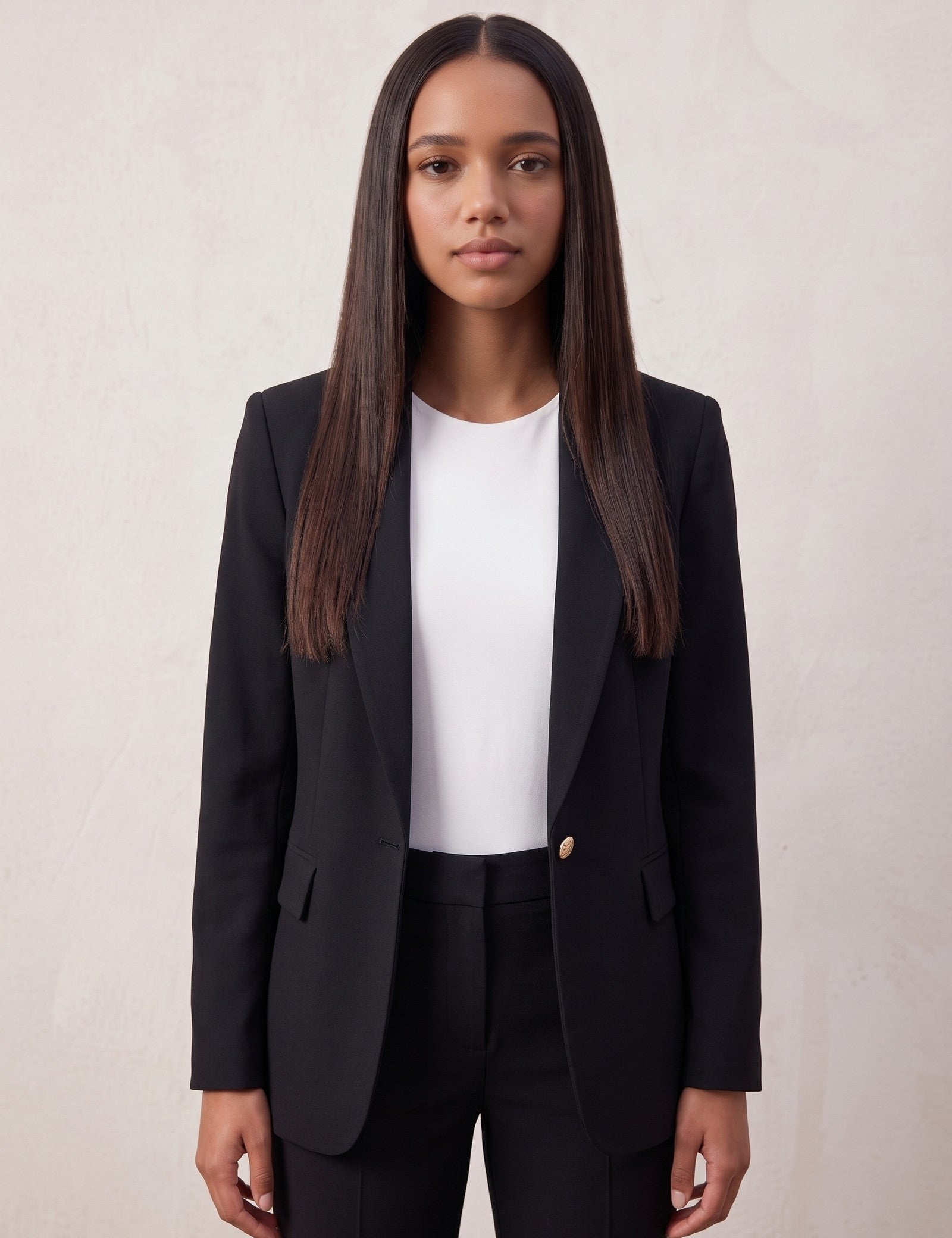 Two-Piece Suit Set, close-up of the upper body