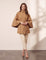 Women's Belted Funnel Neck Cape Coat, front view, full length