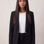 Women's Elegant Two-Piece Suit Set for Work & Occasions, close-up of the upper body