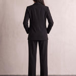 Women's Elegant Two-Piece Suit Set for Work & Occasions, back view, full length