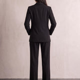 Women's Elegant Two-Piece Suit Set for Work & Occasions, back view, full length
