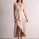 Women's Elegant Wrap Dress for Weddings & Occasions, front view, full length