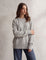 Women's Grey Oversized Crew Neck Jumper, front view, full length.