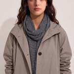 Women's Hooded Mid-Length Trench Coat, close-up of the upper body