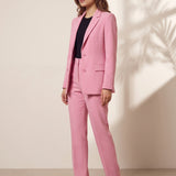 Women's Single-Breasted Blazer & Straight-Leg Trouser Co-ord, three-quarter view from the left, full length