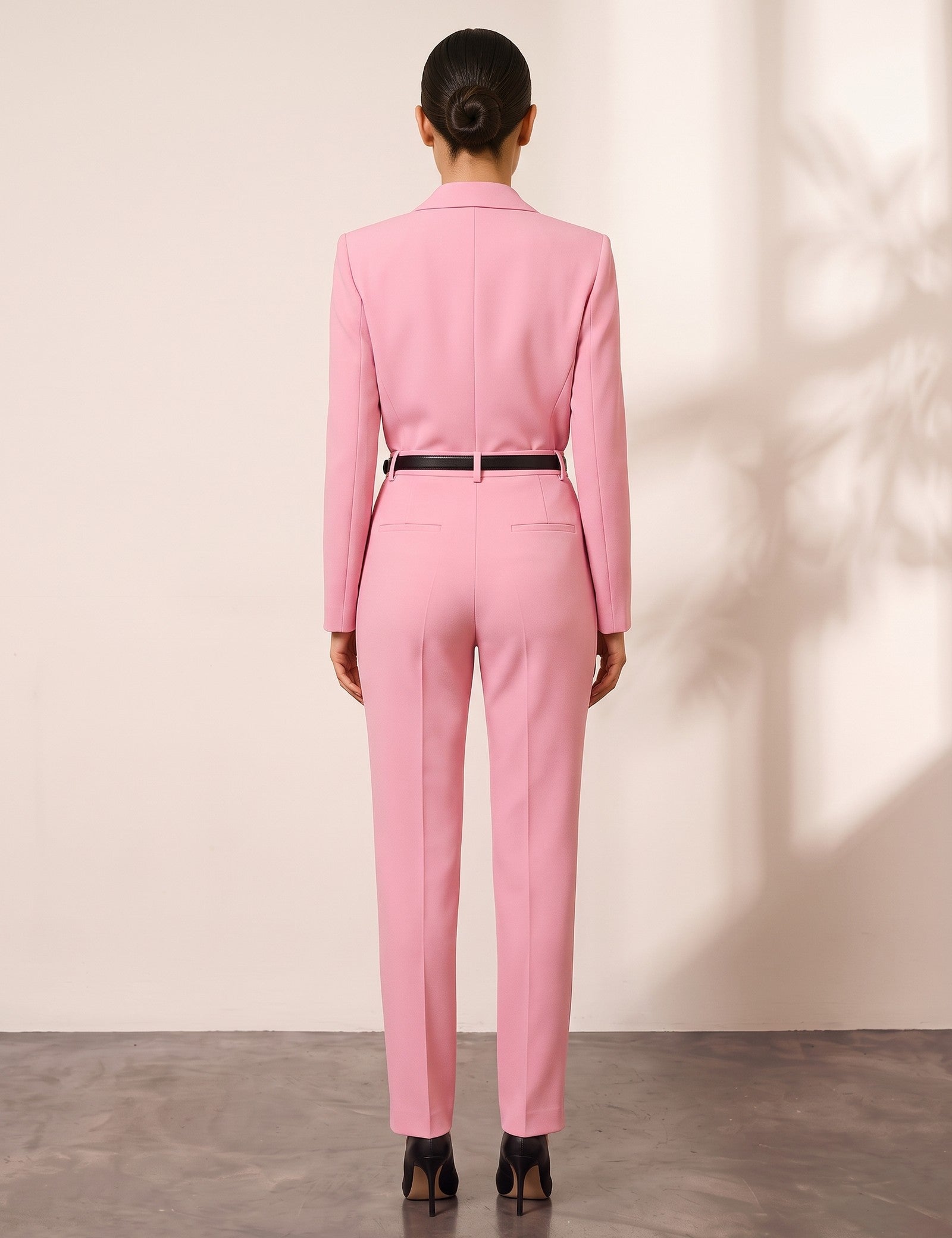 Women's Single-Breasted Blazer & Straight-Leg Trouser Co-ord, close-up of the upper body