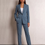 Women's Suit Set in Light Blue, front view, full length