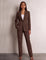 Women's Suit Set in Brown, front view, full length