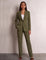 Women's Suit Set in Olive Green, front view, full length