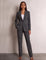 Women's Suit Set in Dark Grey, front view, full length
