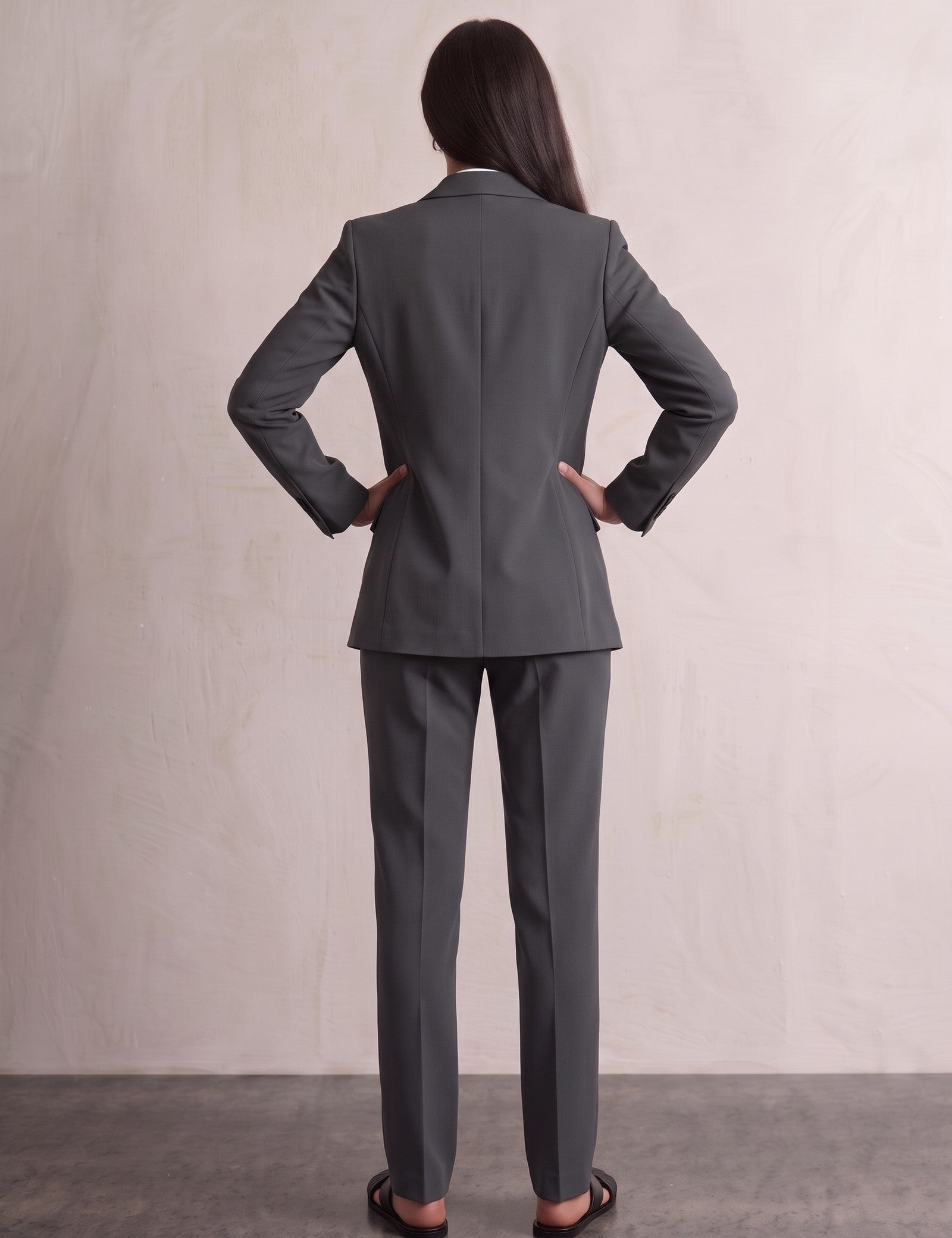 Women's Suit Set, back view, full length