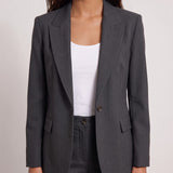 Women's Tailored Two-Piece Trouser Suit, close-up of the upper body