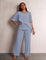 Women's Two-Piece Evening Co-ord Set with Layered Top, front view, full length