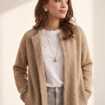 Wool-Blend Cardigan, three-quarter view from the right, full length