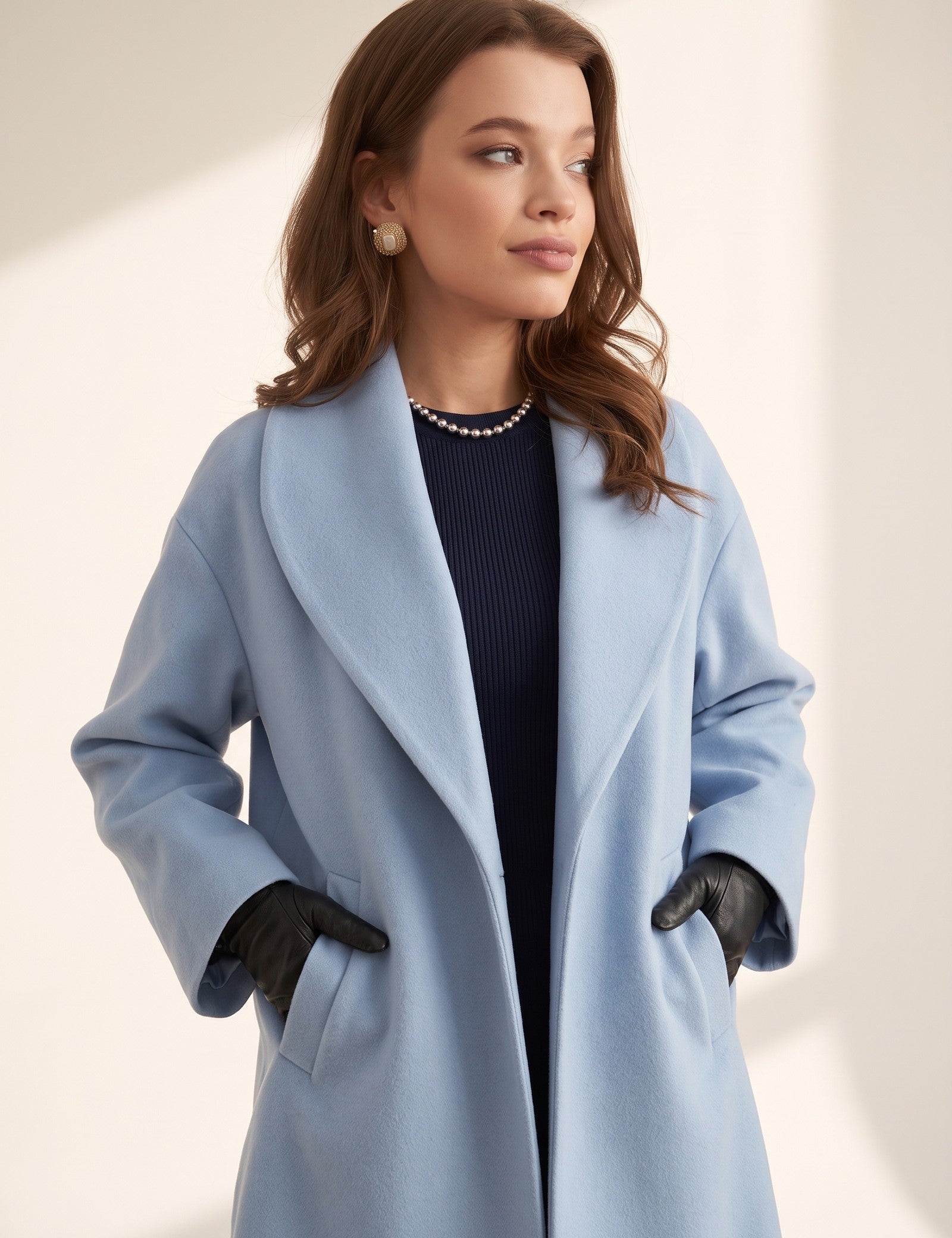 Wool Coat, three-quarter view from the right, full length