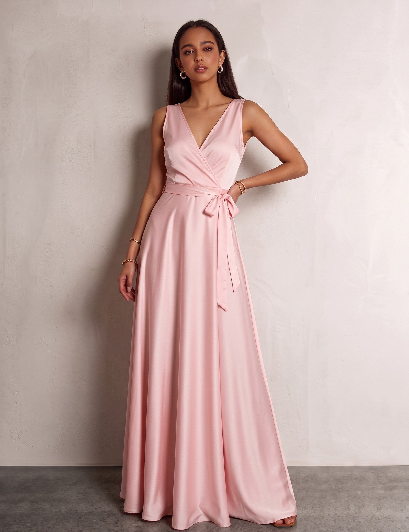Wrap Maxi Dress, front view, full length