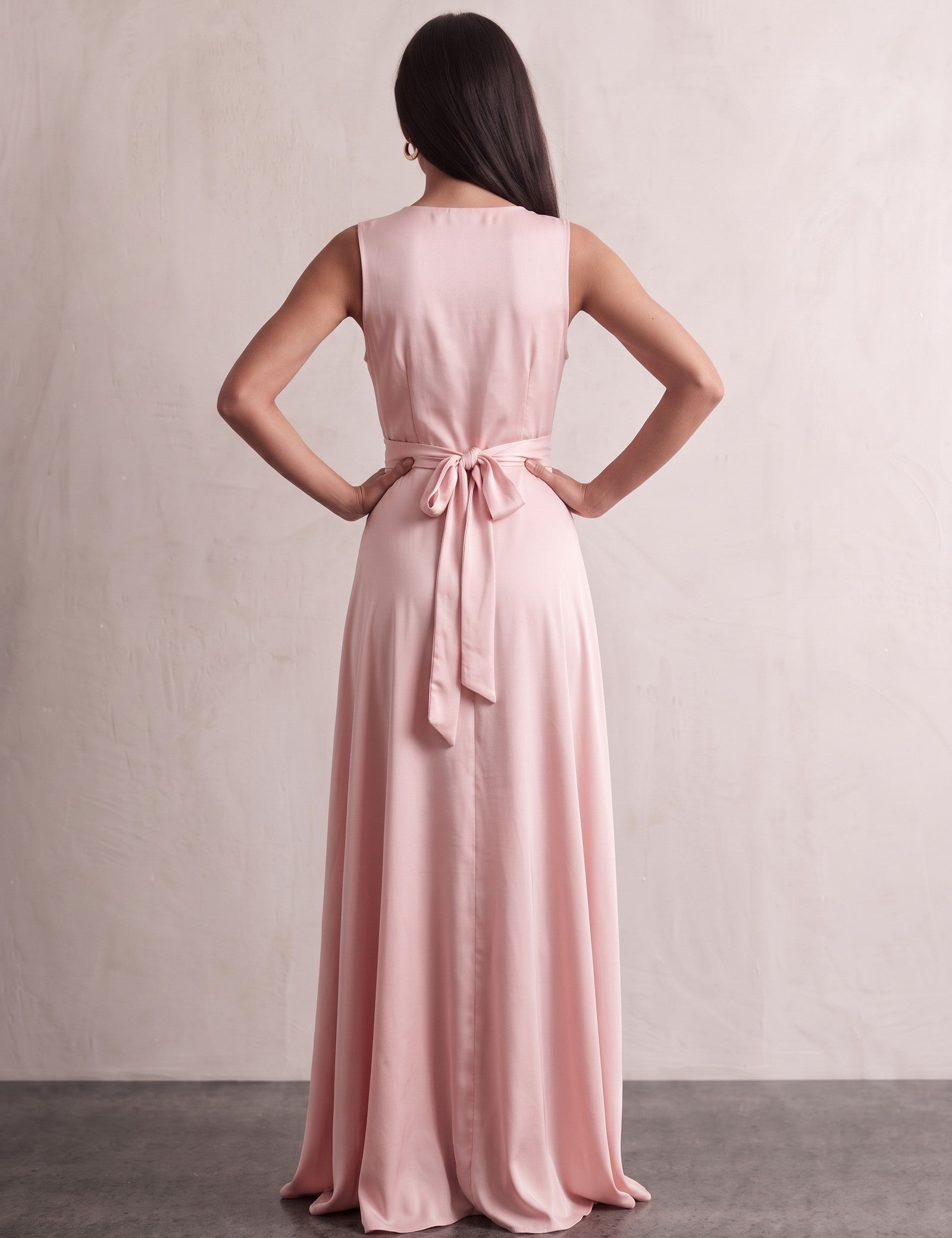 Wrap Maxi Dress, back view, full length