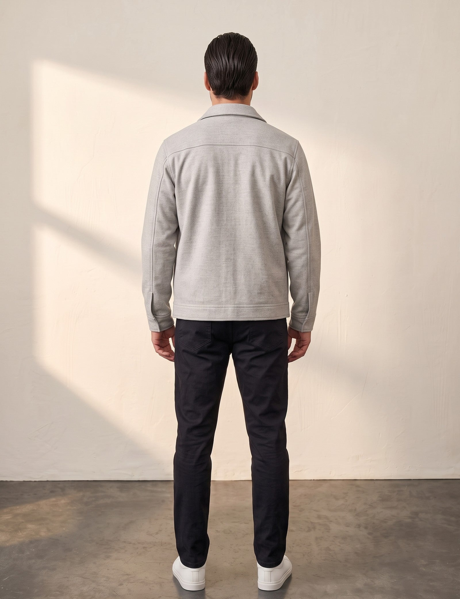 Zip-Front Jacket, back view, full length