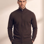 Zip-Up Cardigan, close-up of the upper body