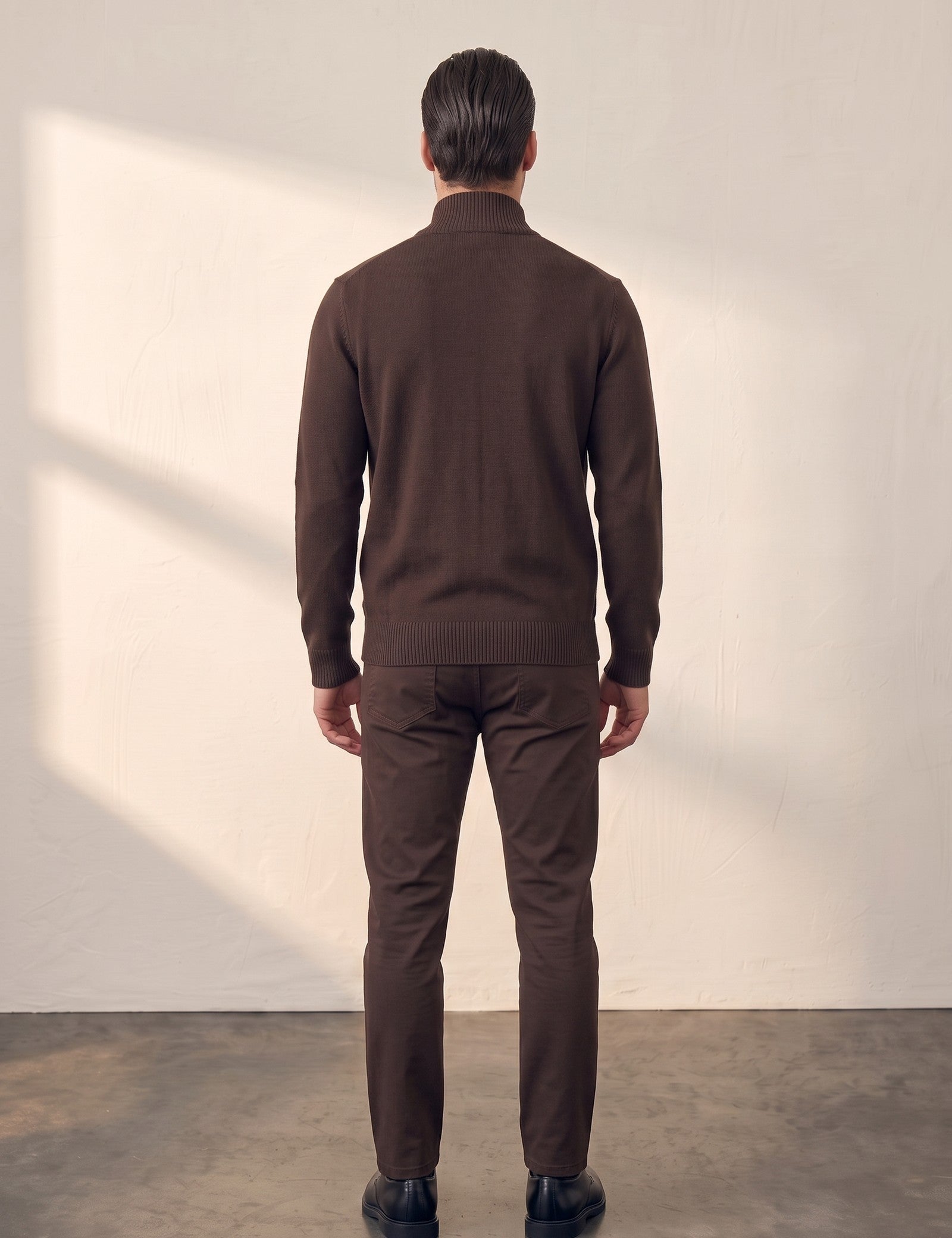 Zip-Up Cardigan, back view, full length