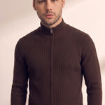 Zip-Up Cardigan, close-up of the upper body